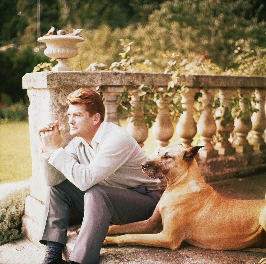 Актёр Жан Маре с собакой. Фотограф Хорст П. Хорст