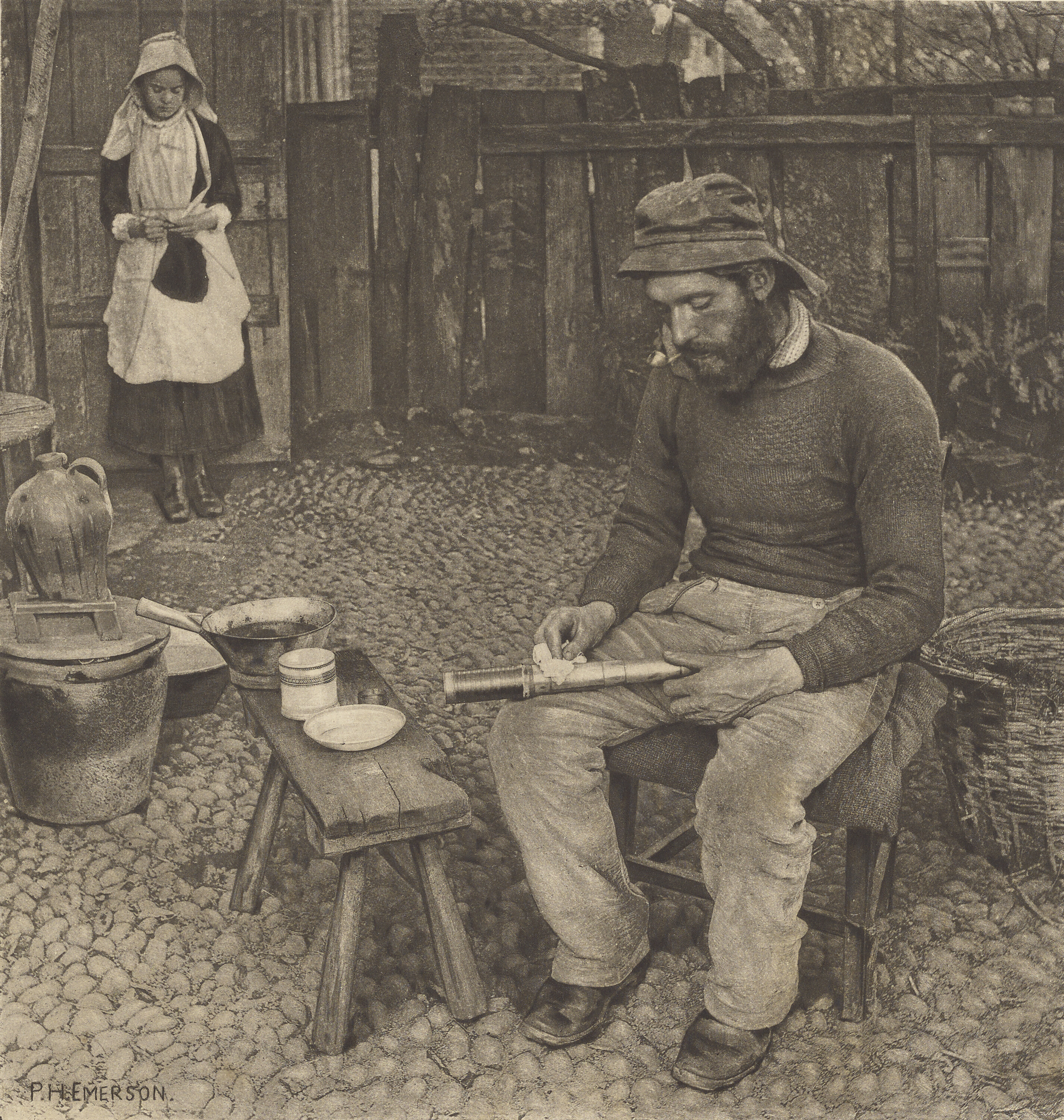 Рыбак, 1887. Фотограф Питер Генри Эмерсон