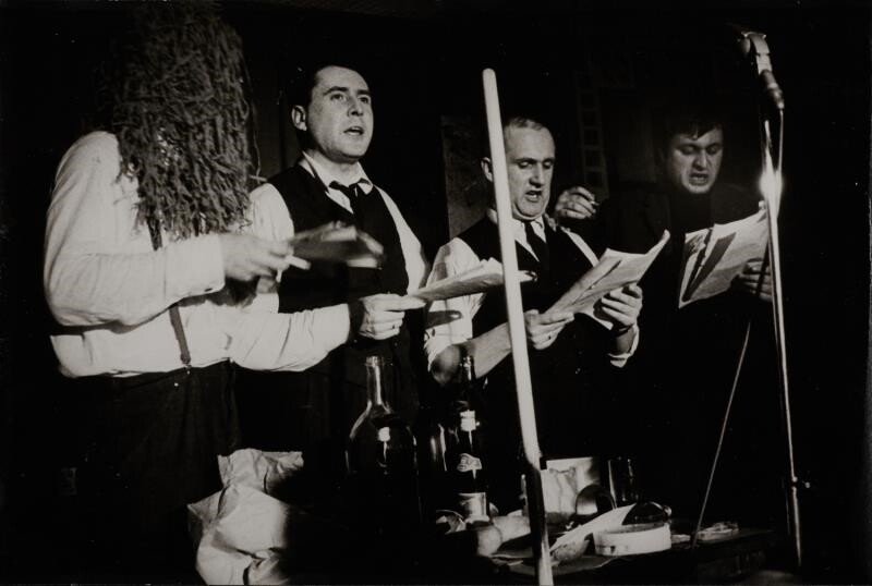Конрад Байер, Герхард Рюм, Освальд Винер, Фридрих Ахляйтнер. Вена, 1964. Фотограф Франц Хубманн