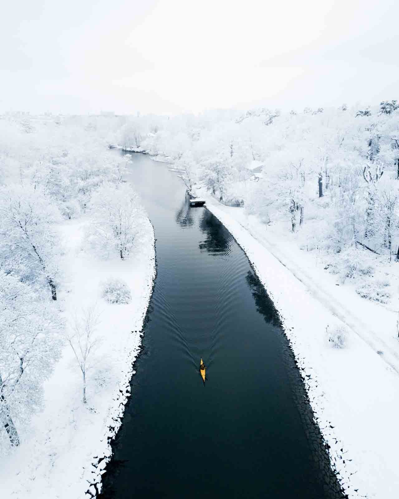 Категория На открытом воздухе. Зимнее весло, Стокгольм, Швеция. Автор Джеффри Киффер