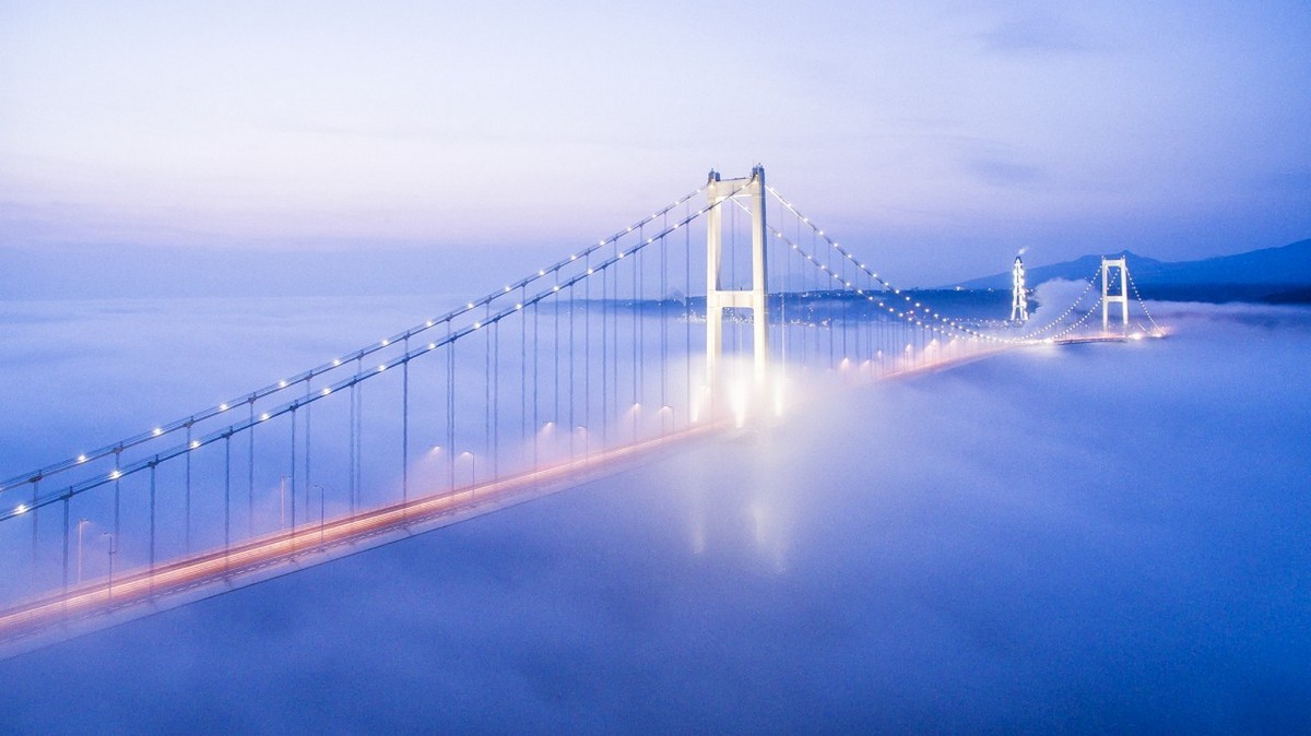 Мост в городе Муроран, Хоккайдо, Япония. Фотограф muroranyakei01