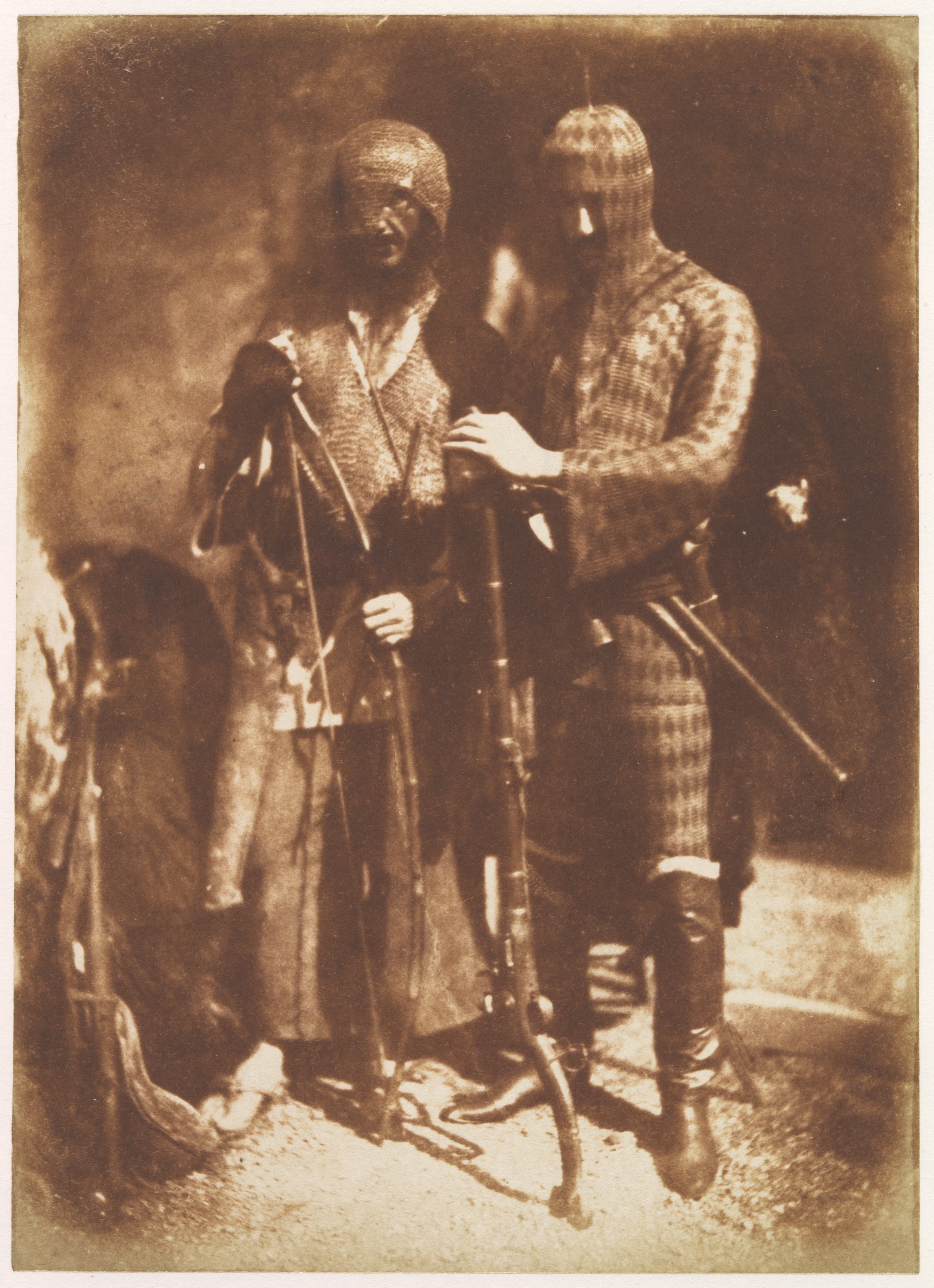 Афганцы в доспехах, 1843. Авторы художник Дэвид Октавиус Хилл и химик Роберт Адамсон
