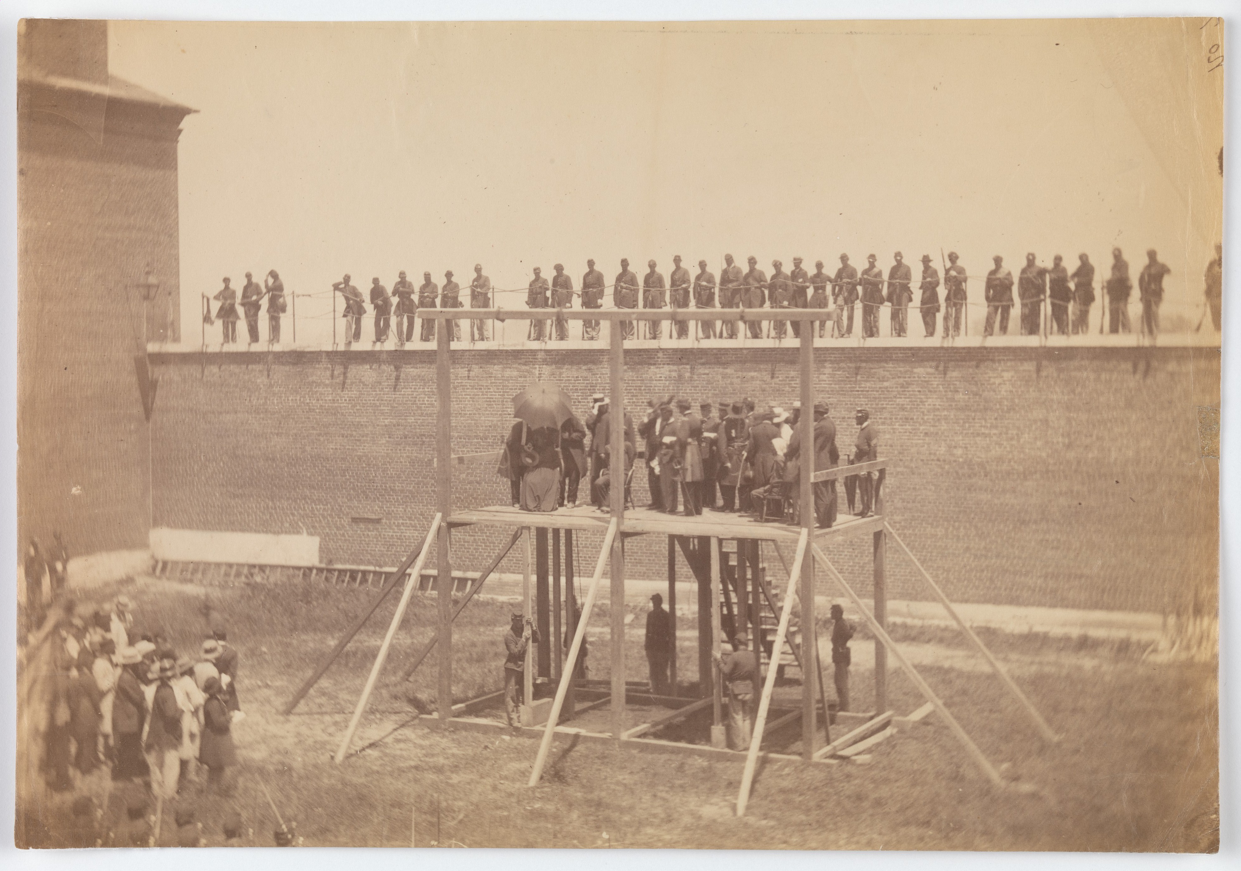 Казнь заговорщиков против Авраама Линкольна, 7 июля 1865 года. Автор Александр Гарднер