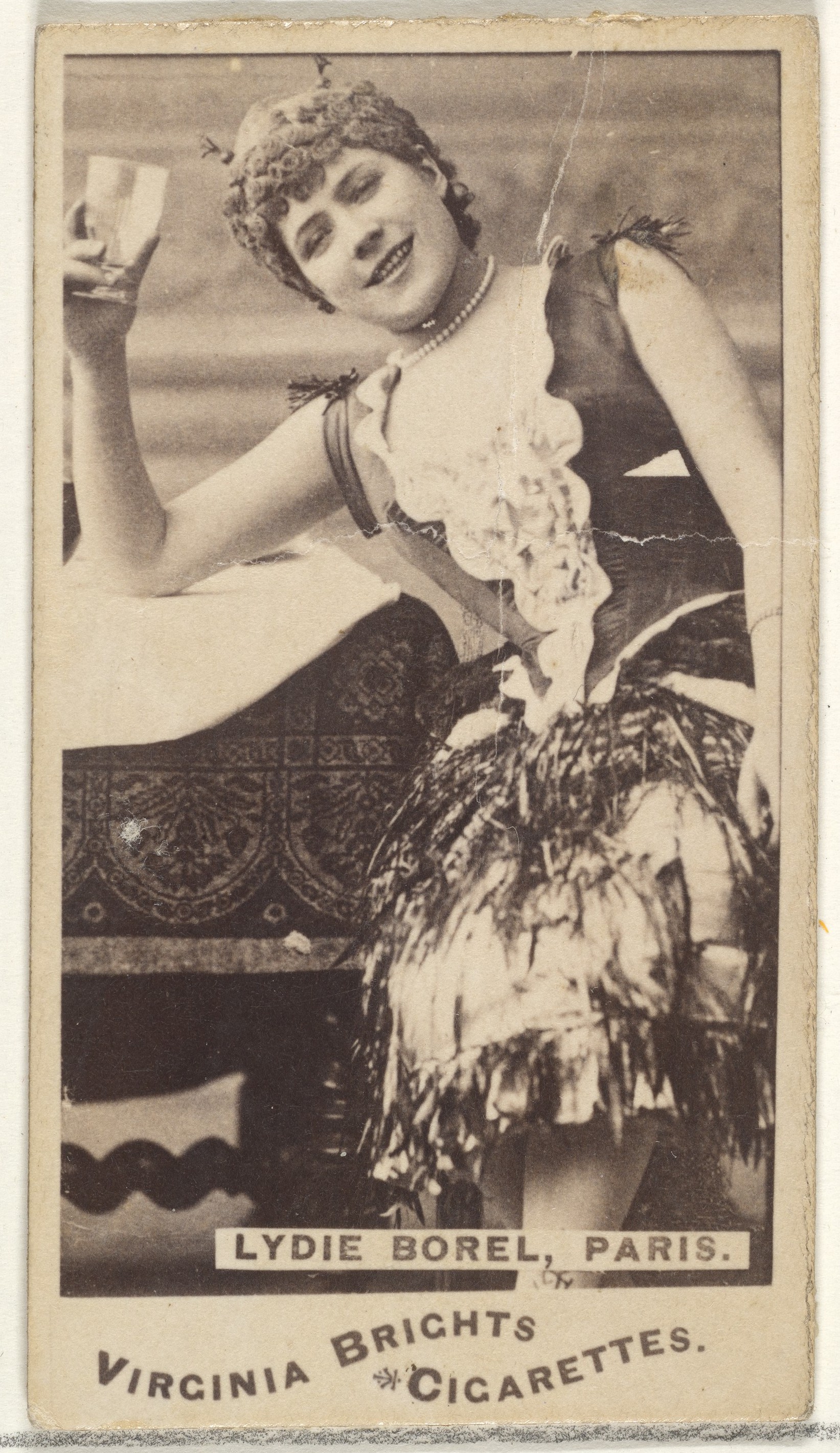 Лиди Борель, Париж, из серии торговых карточек Актёры и актрисы для сигарет Virginia Brights, 1888. Автор Аллен и Гинтер