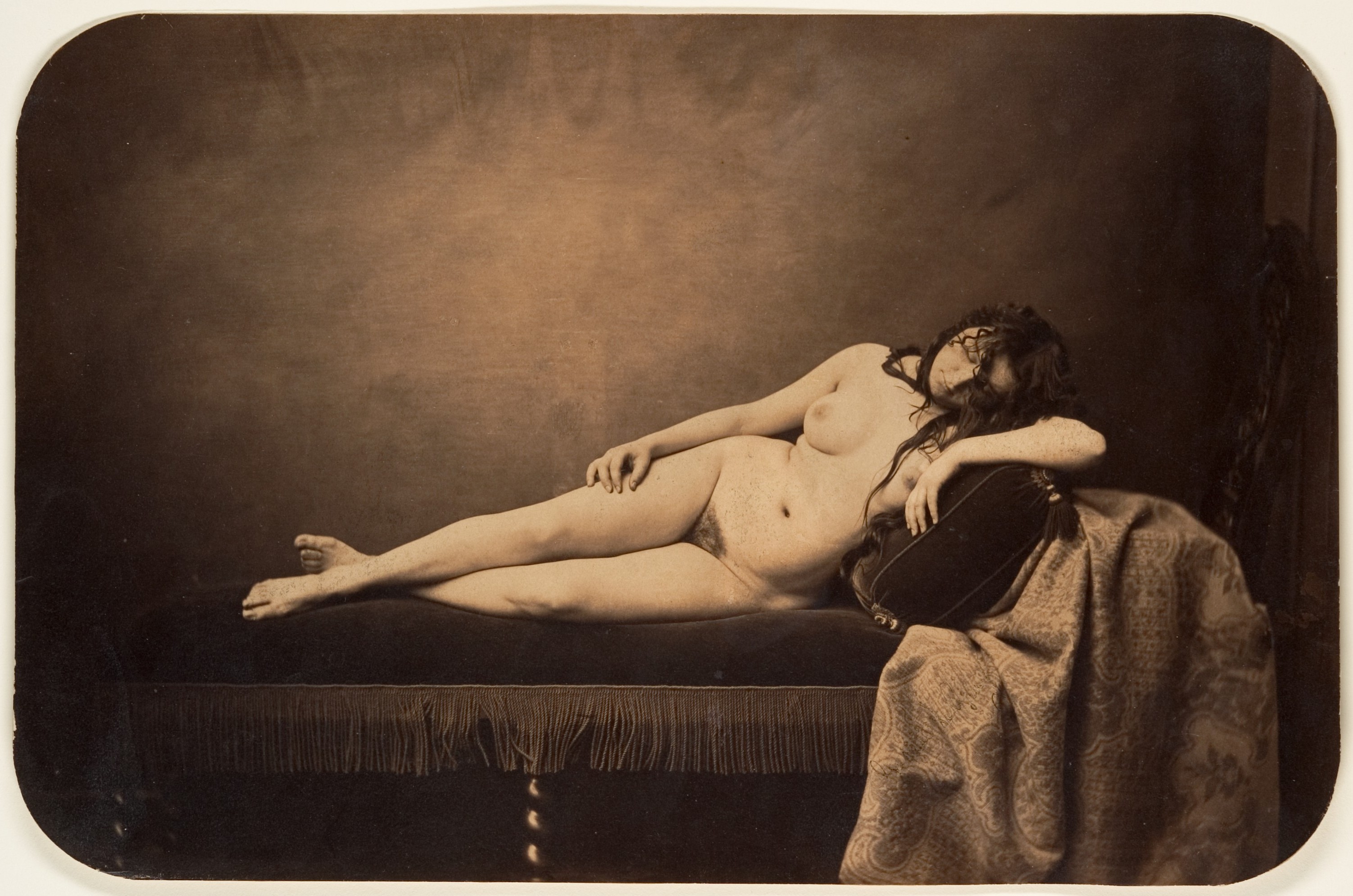 Обнажённая женщина на тахте, 1856. Автор Гюстав Ле Грей