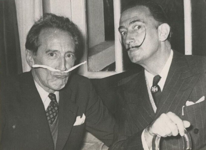 Жан Кокто и Сальвадор Дали, 1953 год