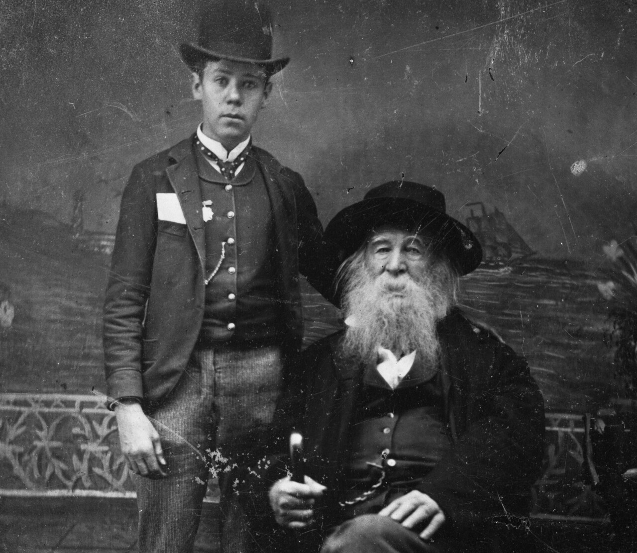Уолт Уитмен и Билл Дакетт, ок. 1886 год / Фото / Камералабс