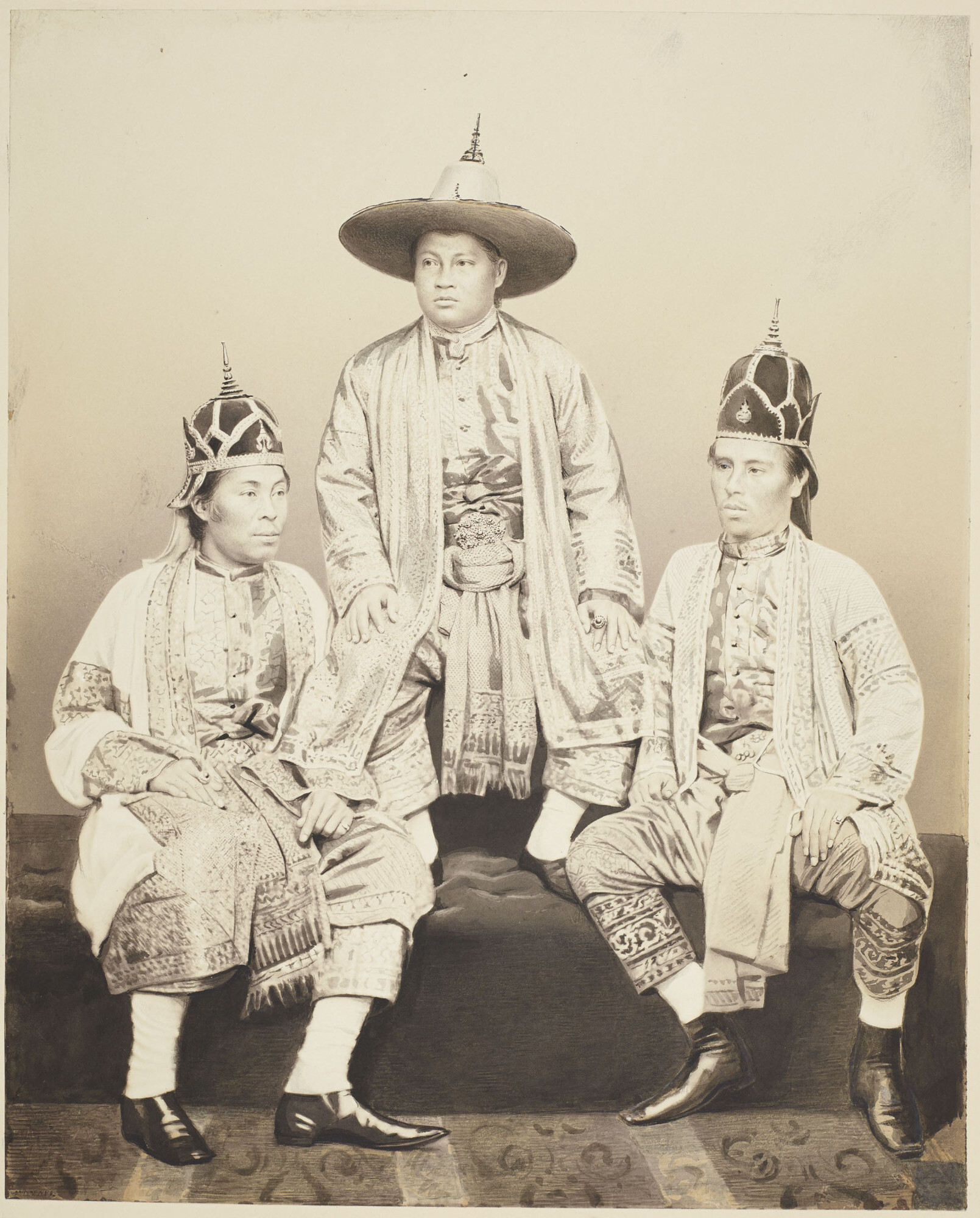 Сиамские послы, 1857. Фотограф Джон Джейбиз Эдвин Мэйолл