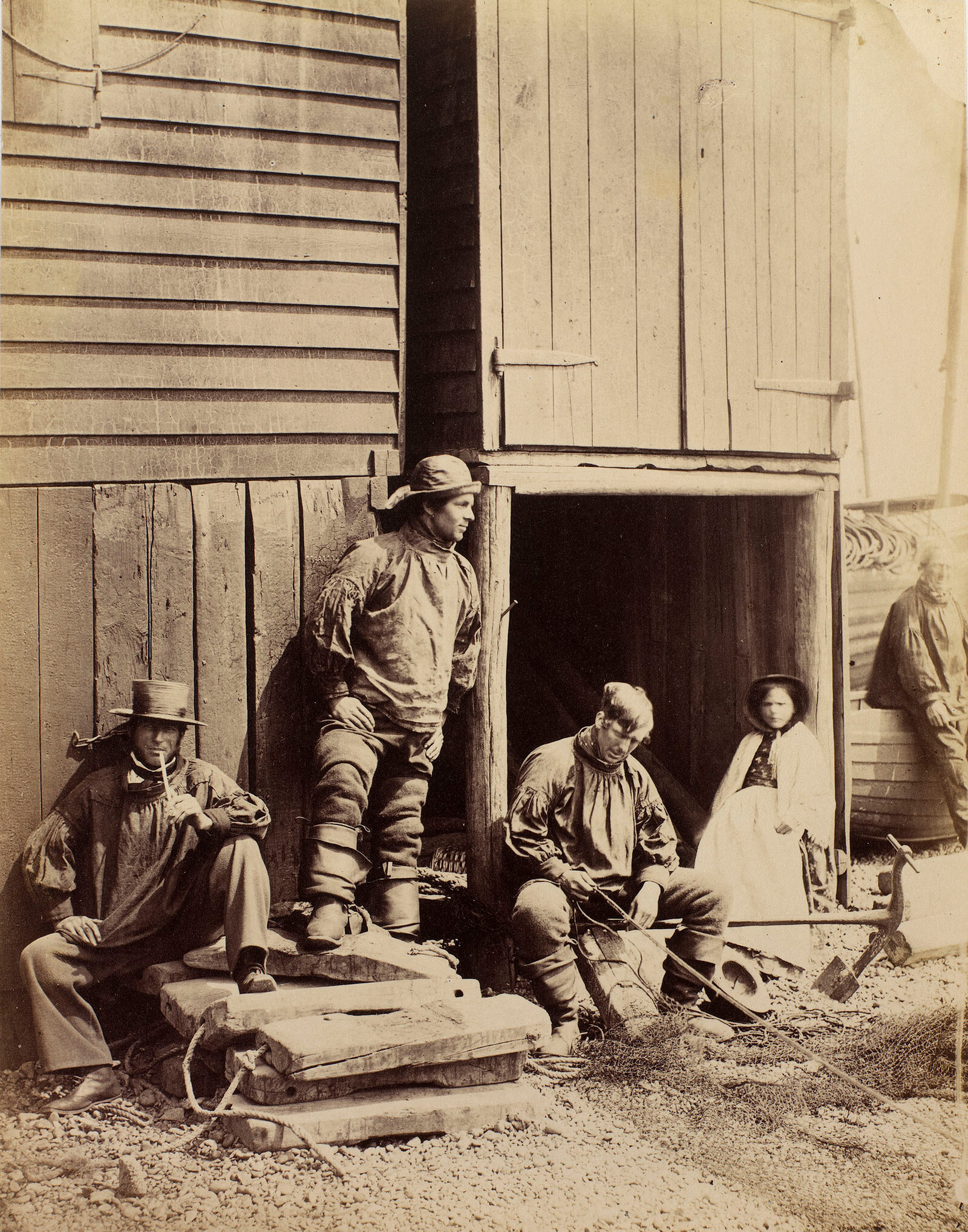 Рыбаки Гастингса, 1854. Фотограф Джозеф Кандалл