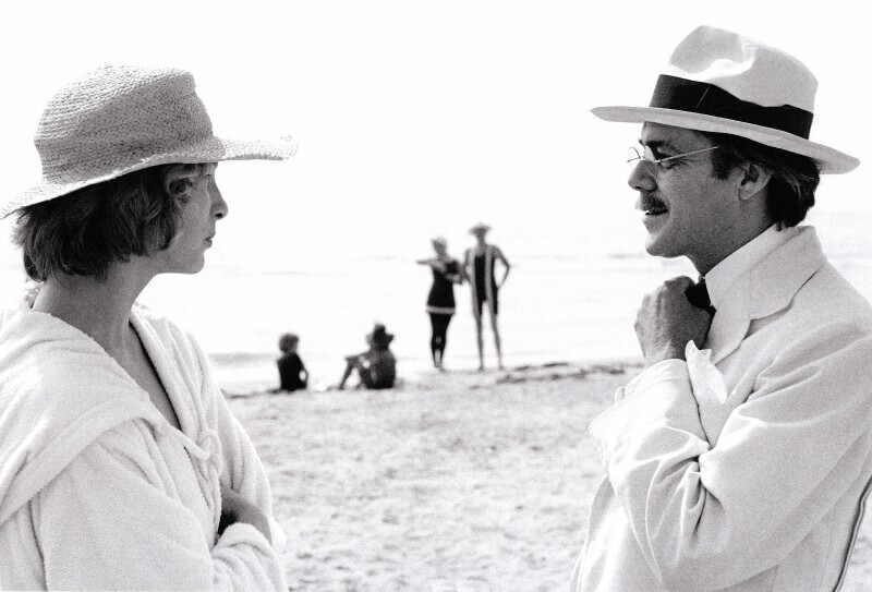 Бьёрн Андресен и сэр Дирк Богард на съёмках фильма Смерть в Венеции, 1970