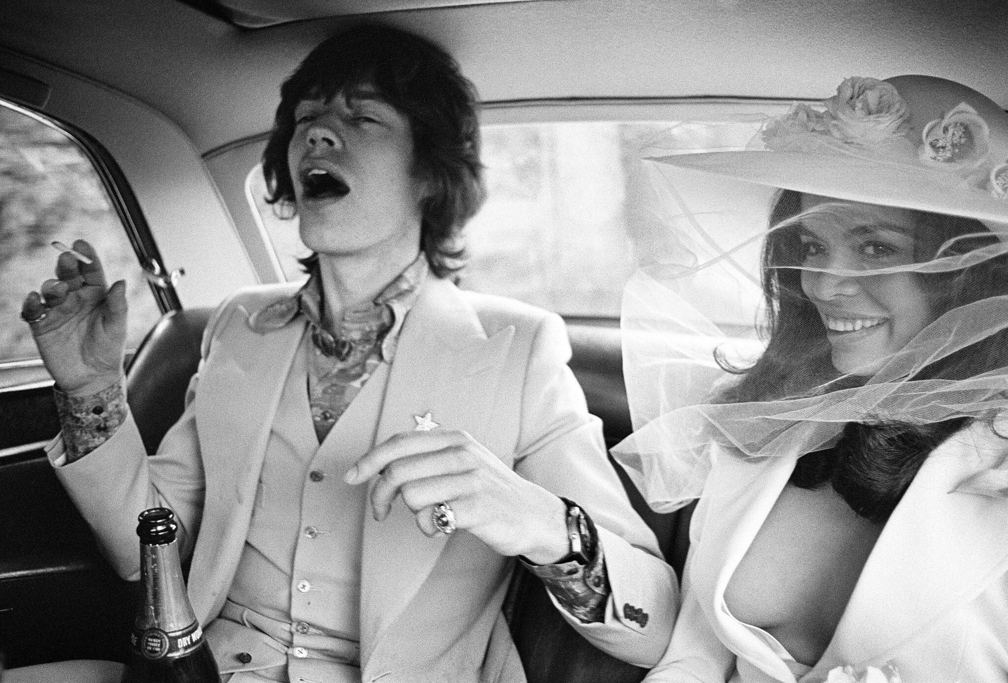 Мик и Бьянка Джаггер в день свадьбы, 1971. Фотограф Патрик Личфилд