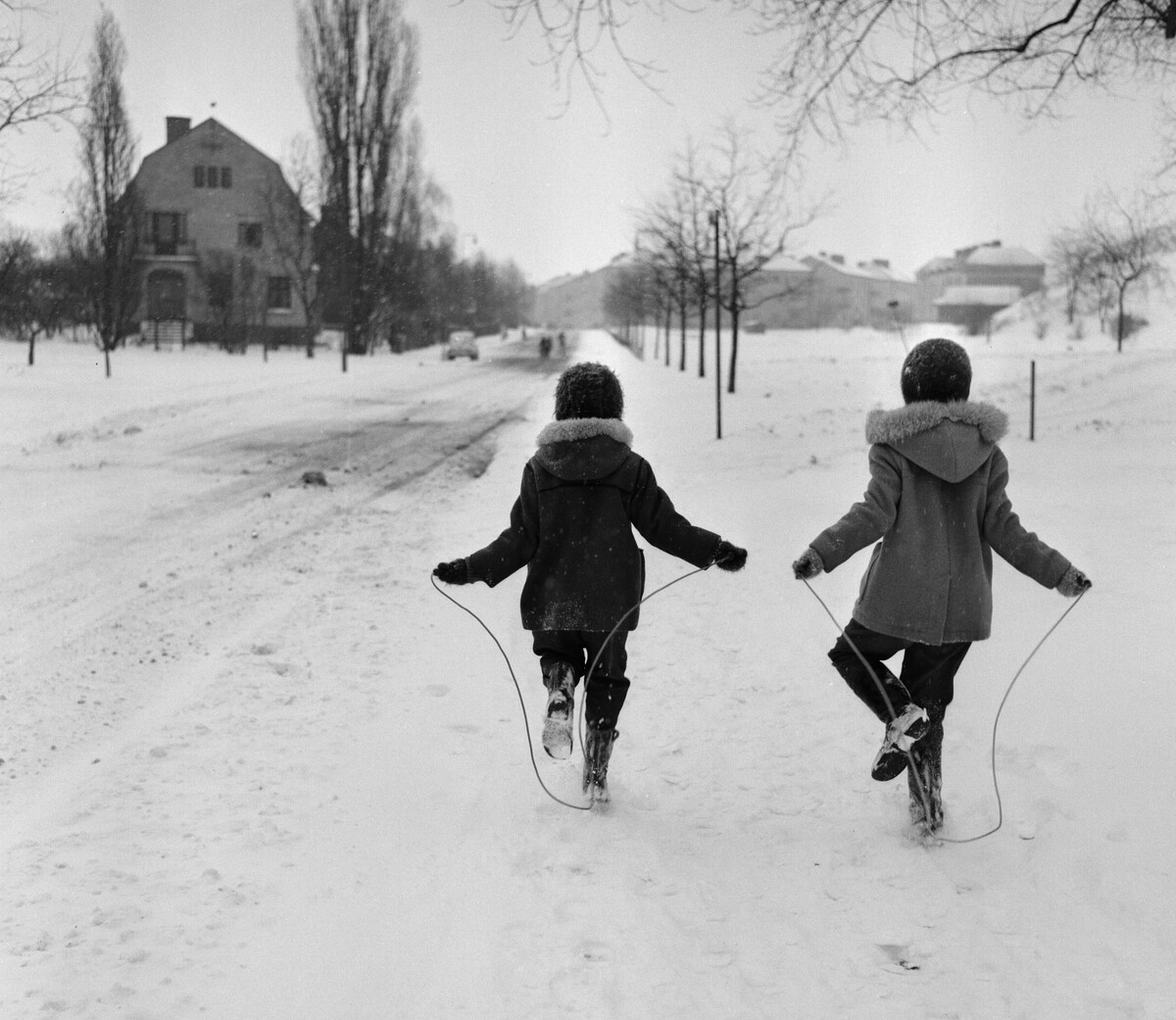 Зимние игры в Норрчёпинге, Швеция, 1958. Фотограф Рольф Олсон