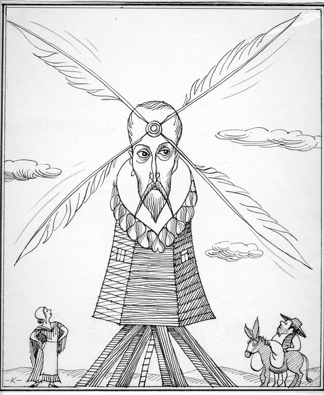 Хитроумный идальго Дон Кихот Ламанчский. Карикатурист Тибор Каян
