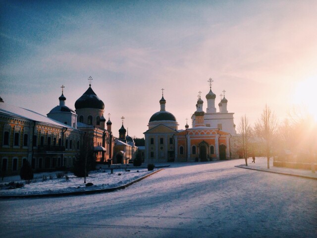 Морозный день в Чехове, Московская область.