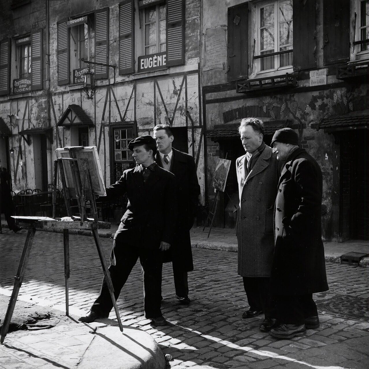 Площадь Тертр, Париж, Франция, 1950 год. Фотограф Дороти Бом