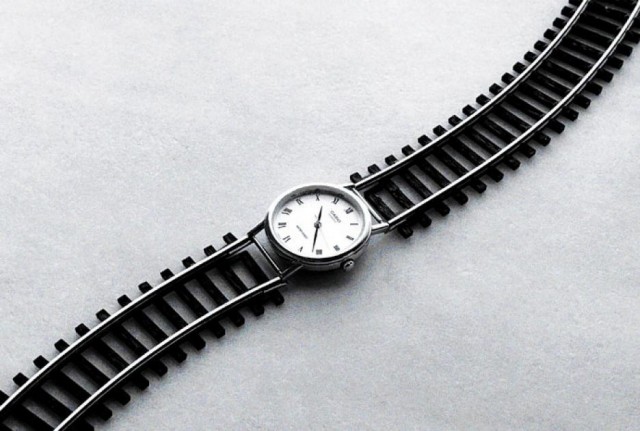 Watches and rails.  Posted by Chema Madoz