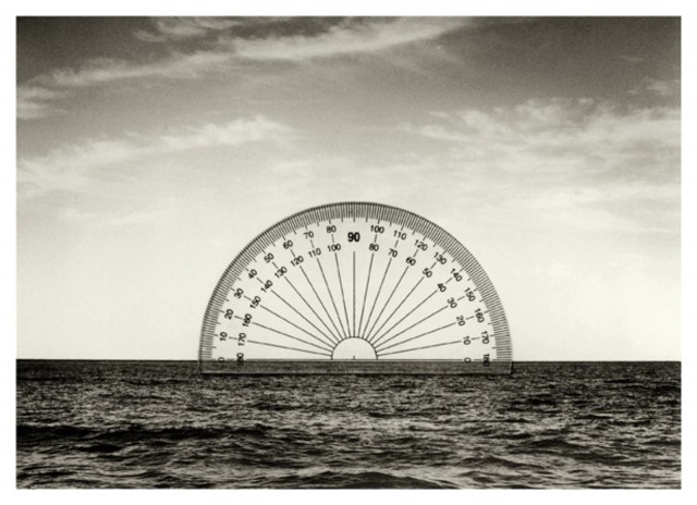 Horizon and protractor.  Posted by Chema Madoz