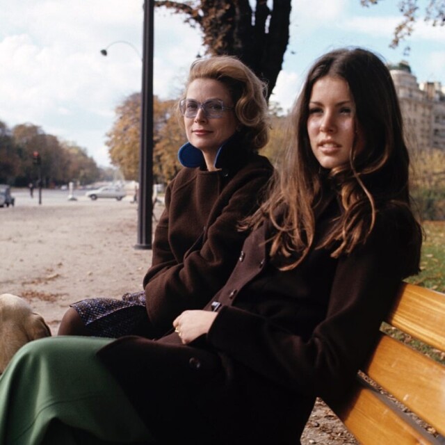 Каролина Монакская и Грейс Келли, 1972 год. Фотограф Жан Клод Дойч