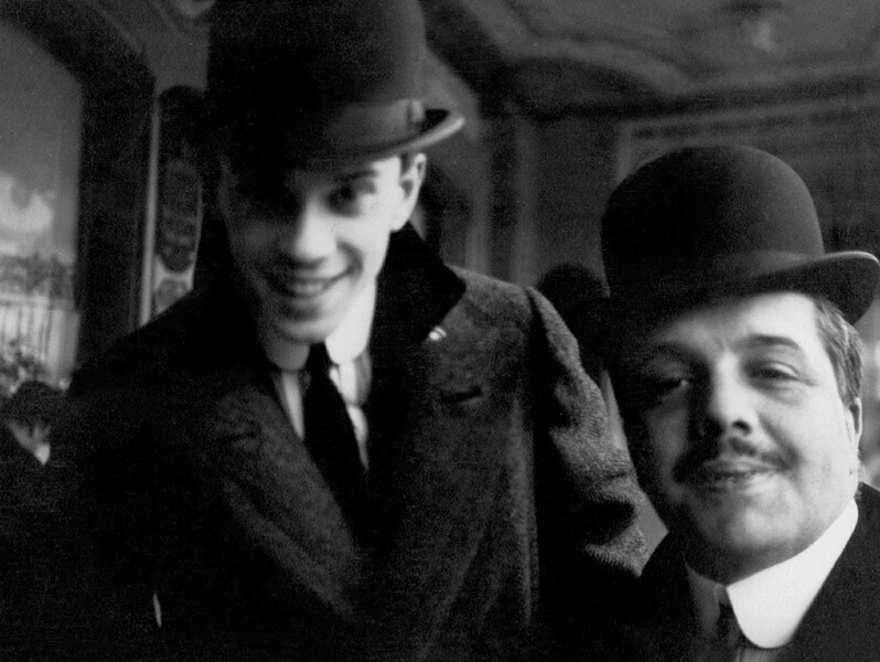 Вацлав Нижинский и Сергей Дягилев в Ницце, 1911 год. Фотограф неизвестен