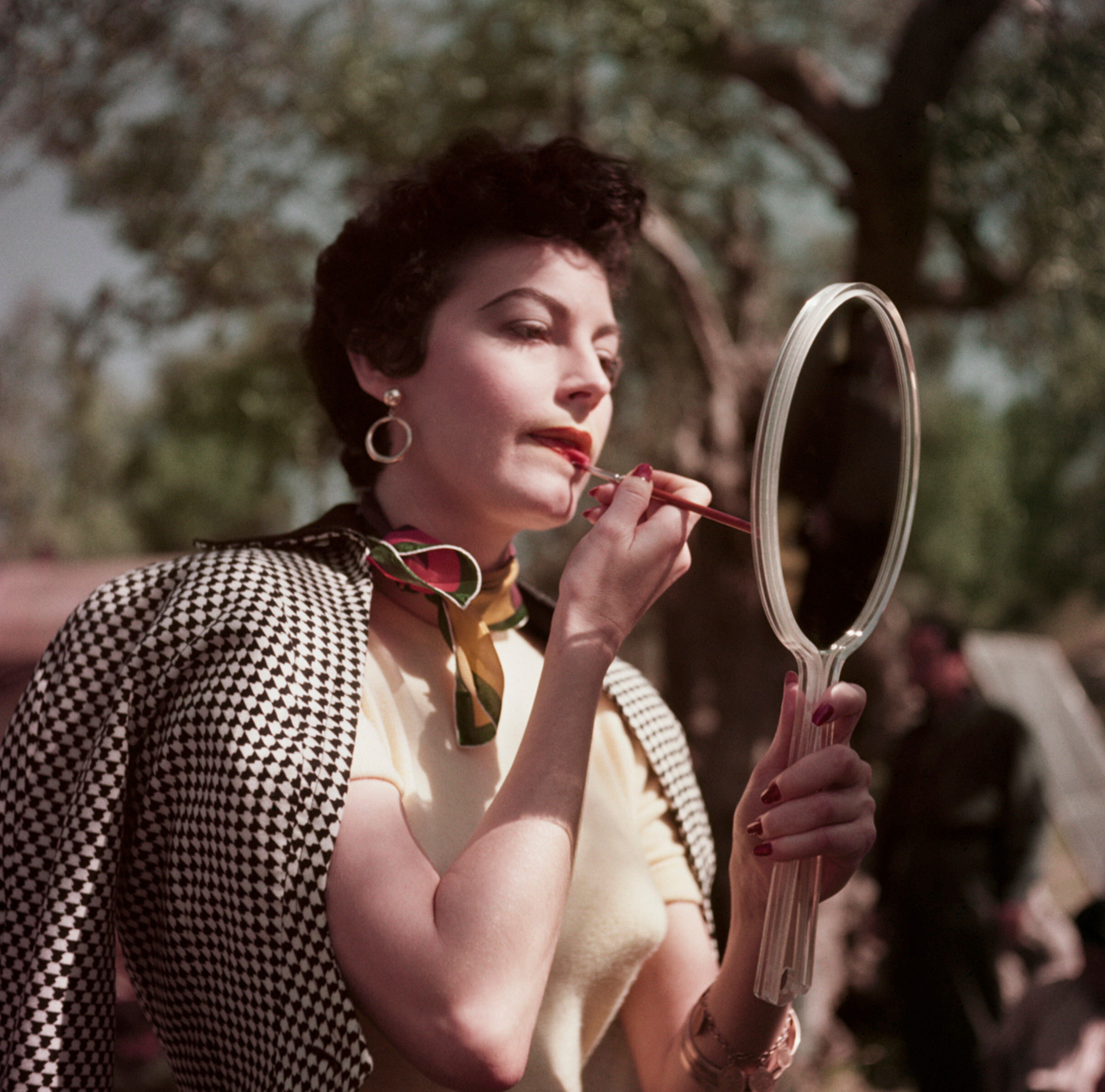Ава Гарднер на съемках фильма Босоногая графиня, Тиволи, Италия, 1954 год. Фотограф Роберт Капа