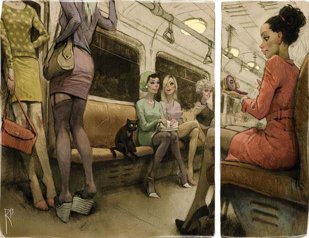 Иллюстрации с яркими персонажами Вальдемара Казака