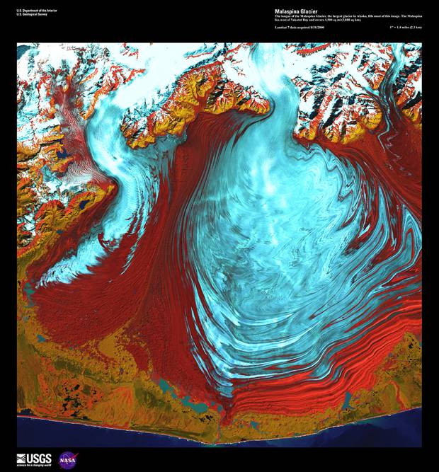 Ледник Маласпина, 1 августа 2000 год