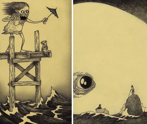 Страшные монстры из детских кошмаров в рисунках Джона Кенна Мортенсена