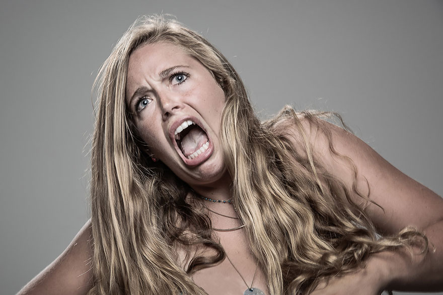 How people react to electric shock.  The original photo project of Patrick Hall-32