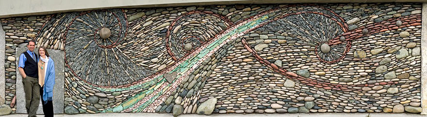 Красивая мозаика из камня в интерьере и экстерьере-8