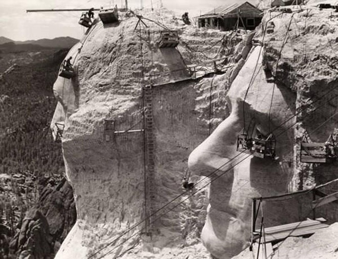 Работы на горе Рашмор в 1939 году