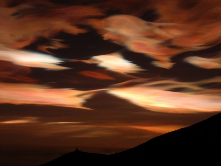 Перламутровые облака, станция Мак-Мердо, Антарктида