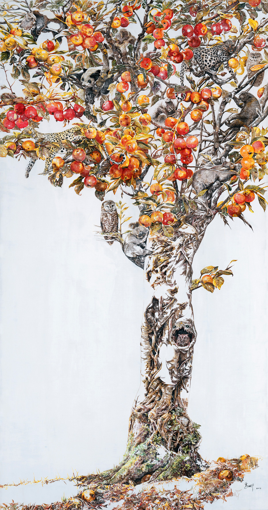 Опьянённый осенью: масштабный акриловый рисунок Чжао На