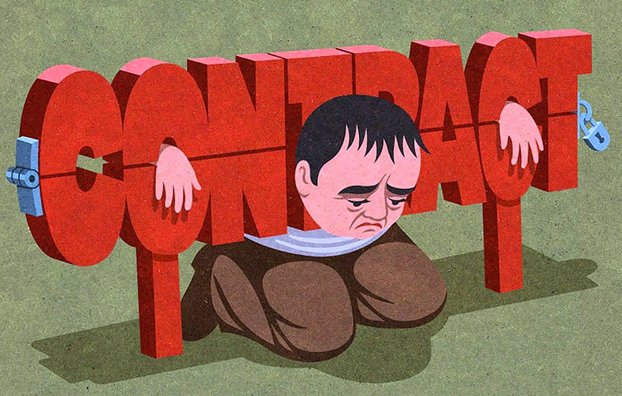 Сатирические иллюстрации в стиле 50-х годов о современных проблемах (14)