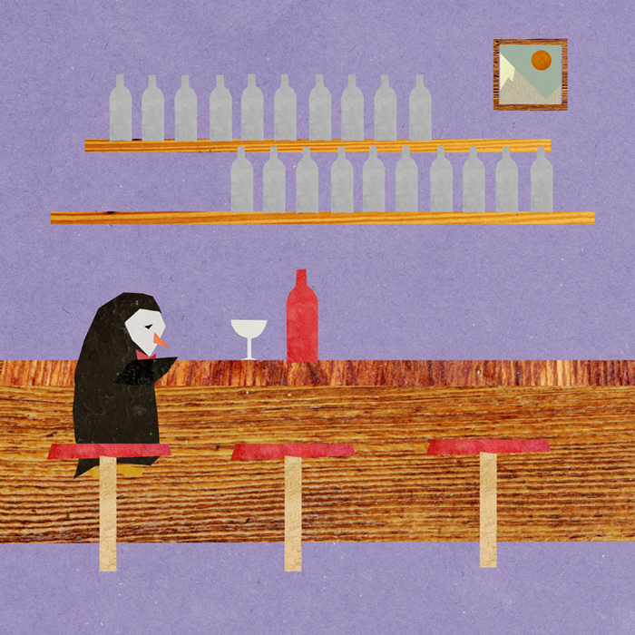 История печального Пингвина и его друга - Бутылки вина