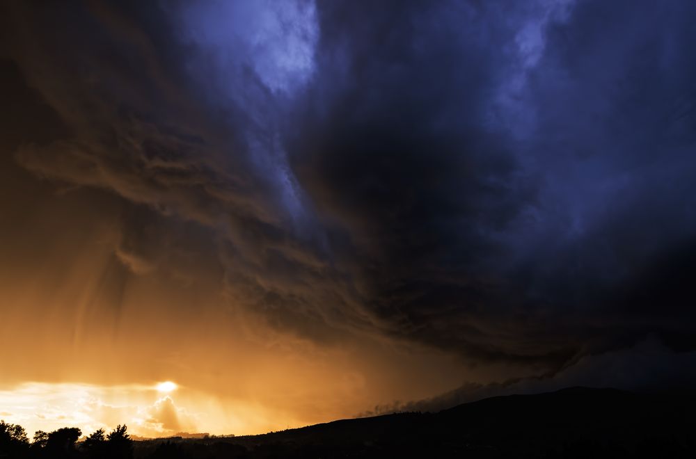 Буря на закате - Новая Зеландия, Данидин
