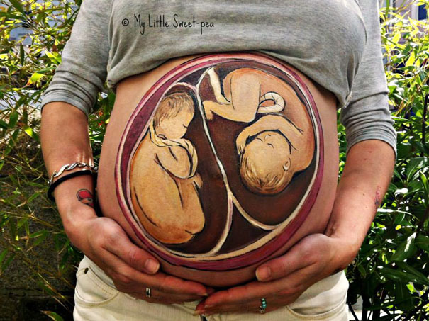 Сказочные рисунки на животах беременных женщин-22