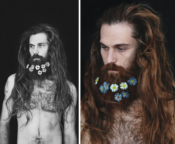 Цветочные бороды - мода хипстеров в Интернете-13