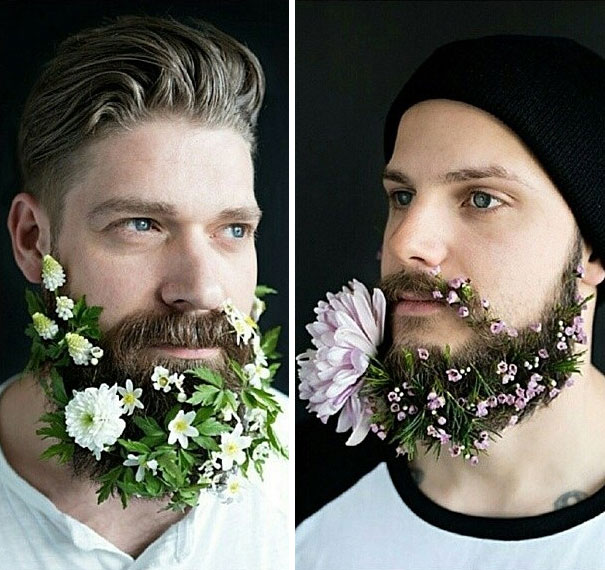 Цветочные бороды - мода хипстеров в Интернете-28