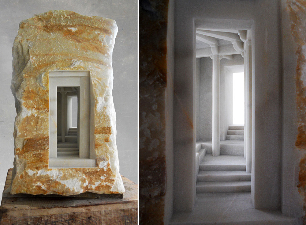 Средневековые интерьеры в мраморных скульптурах Мэтью Симмондса