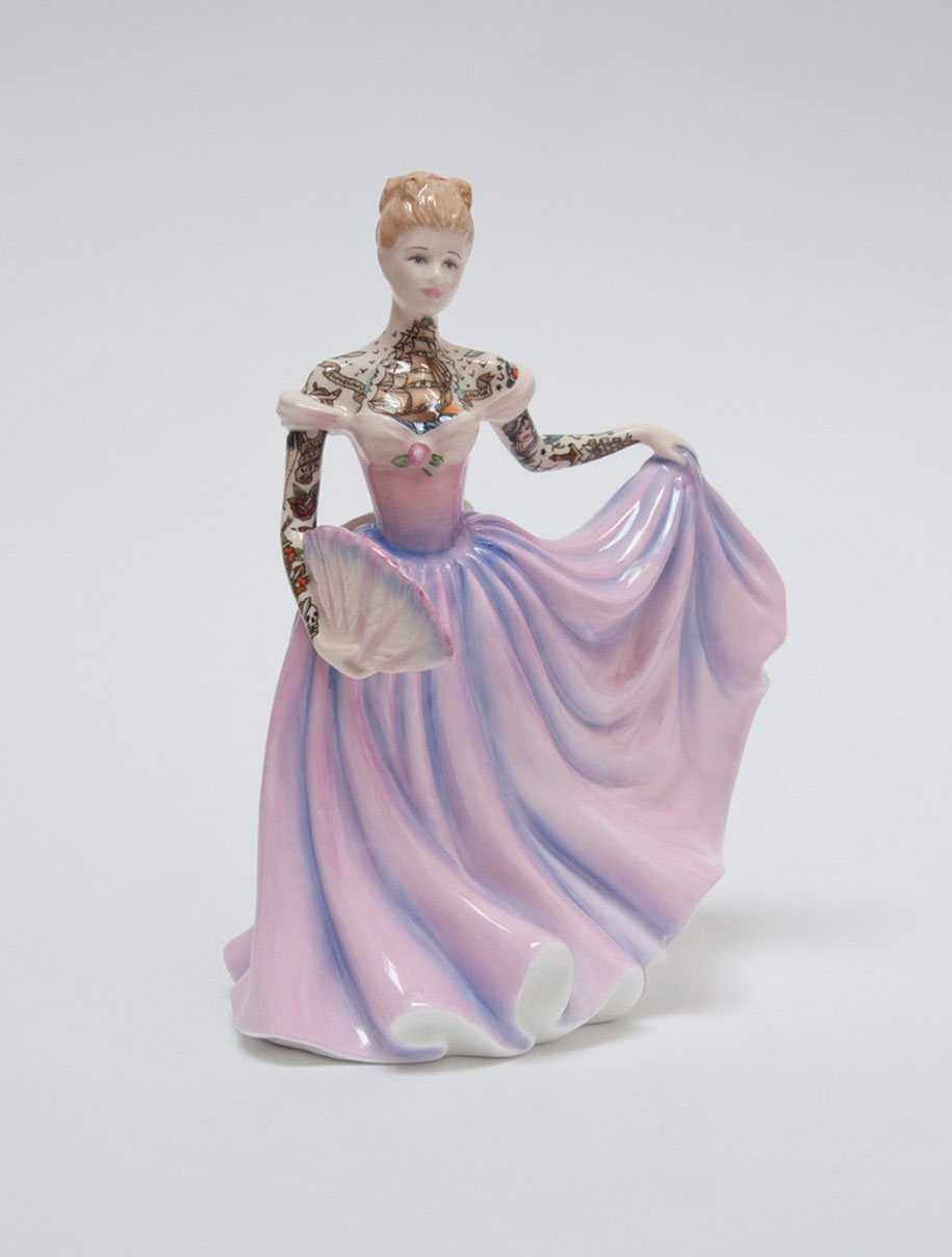 Artist Covers Her Graceful Porcelain Figures With Sailor Tattoos