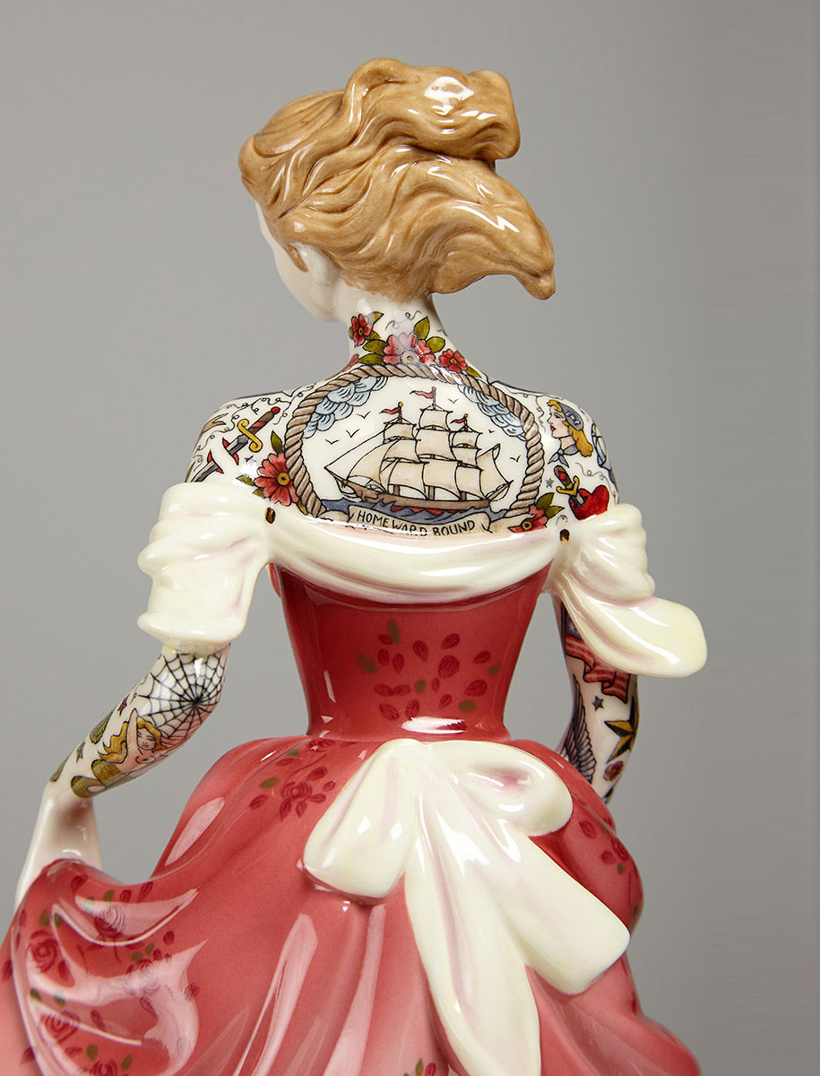 Artist Covers Her Graceful Porcelain Figures With Sailor Tattoos