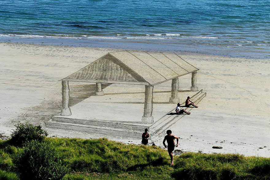 Художник Джейми Харкинс: галлюциногенное 3D-искусство на пляже-10