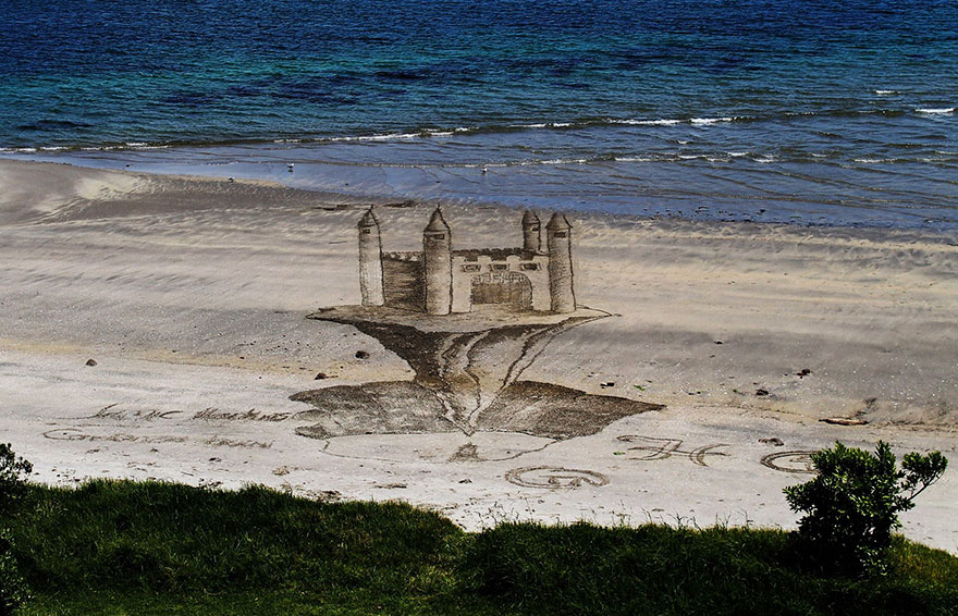 Художник Джейми Харкинс: галлюциногенное 3D-искусство на пляже-11