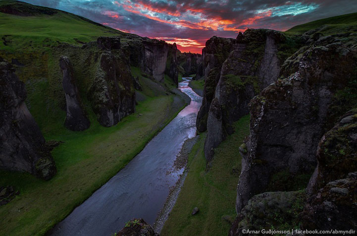 Фьядрарглйуфур - красивый каньон в Исландии