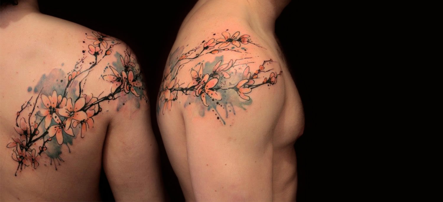 Городская атмосфера в акварельных татуировках Джина Коффи