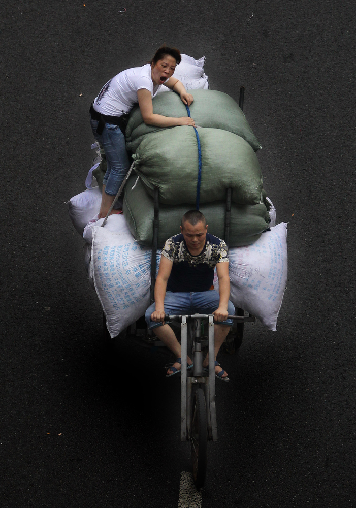 Жизнь на трёхколёсных велосипедах в Гуанчжоу - фото с воздуха