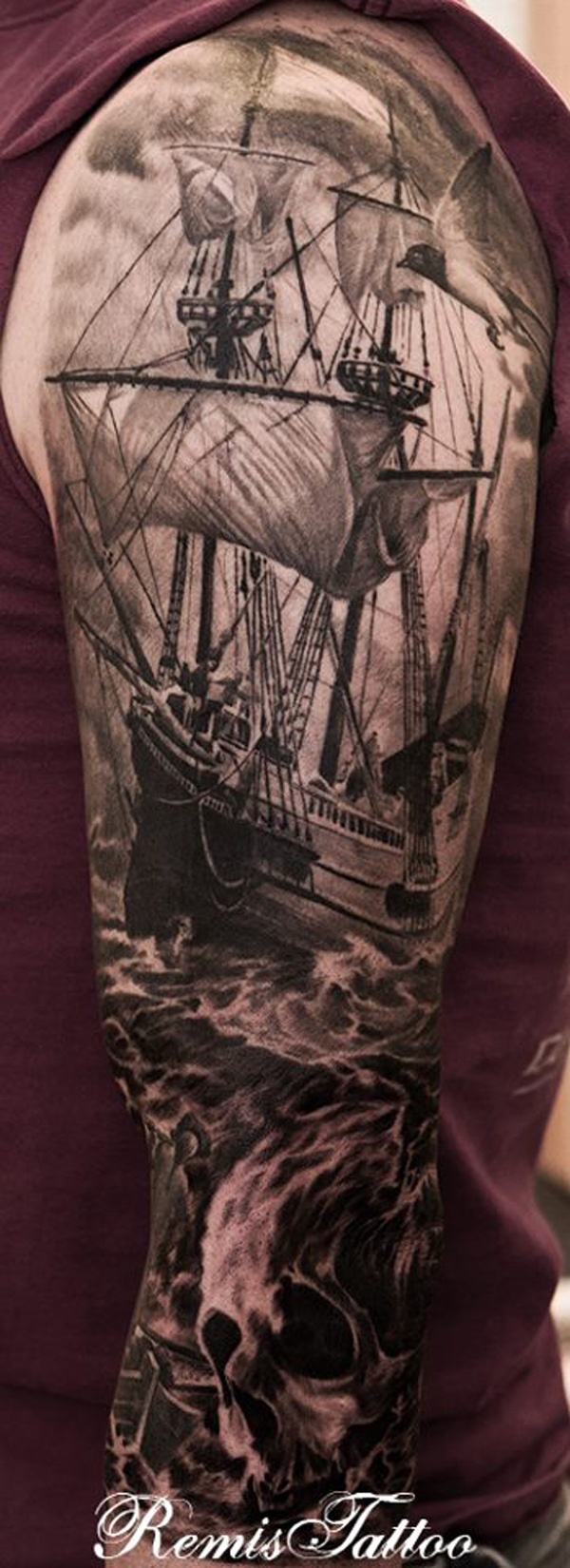 Татуировка пиратский корабль