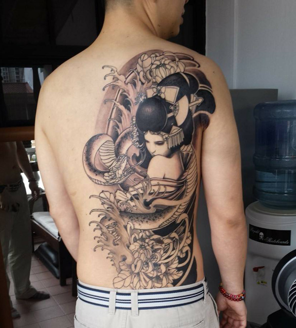 Татуировки с гейшами - 50 вдохновляющих примеров