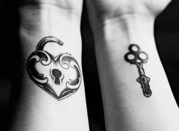 Замок и ключ в татуировках - 50 идей
