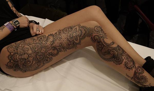Кружевные татуировки для девушек